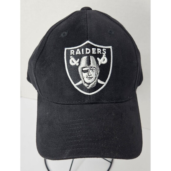 Vintage Oakland Raiders hat cap strap back Reebok y2k black adjustable NFL - Picture 1 of 9